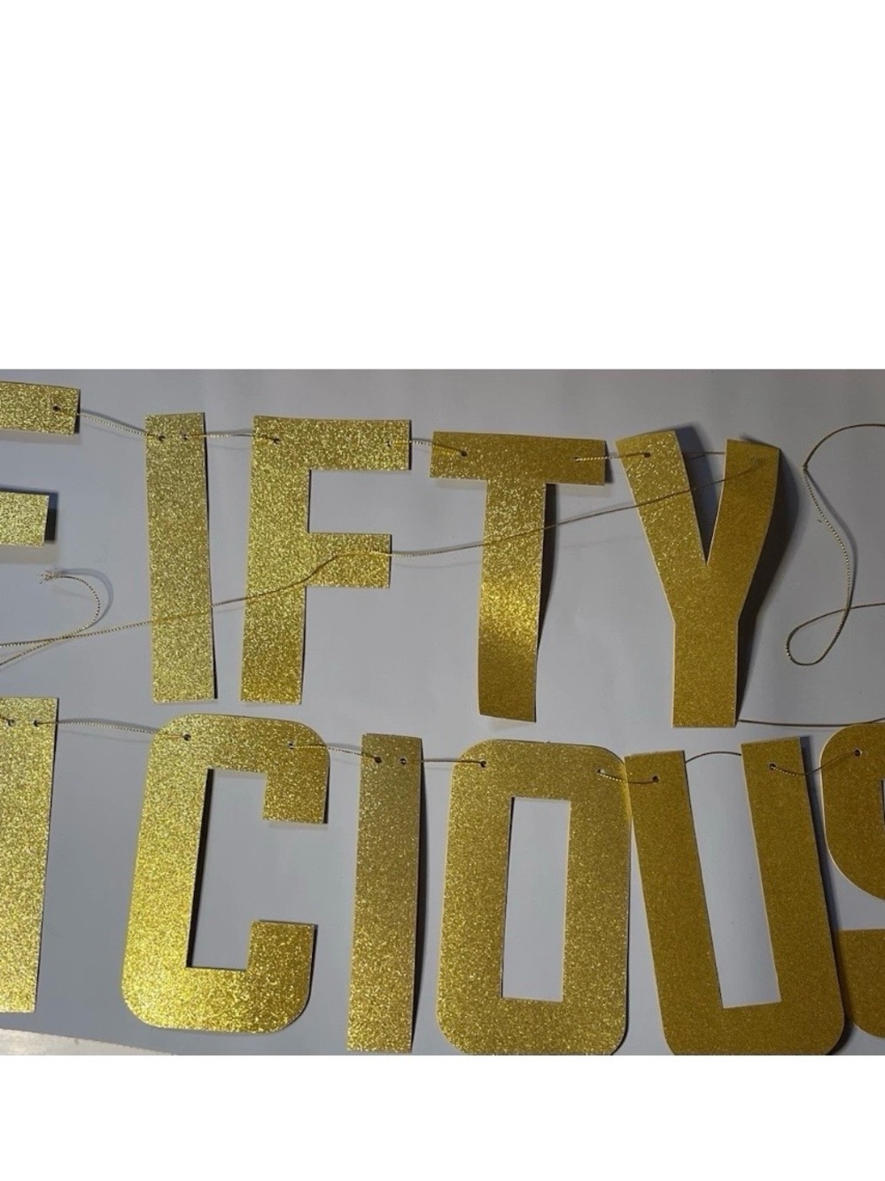 Gold Glitter Celebration Banner - Home Party Supplies